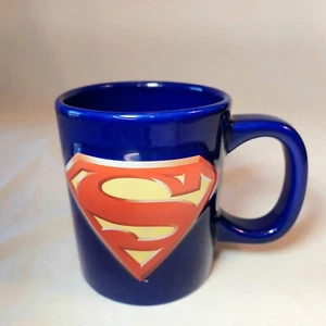 Coffee Mug Superman Bright Blue Super Man 3D Red Yellow 20oz - Picture 1 of 4