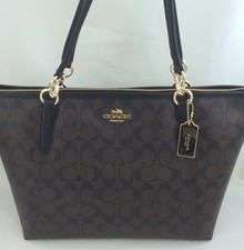 New Authentic COACH F58318 AVA Signature Tote Handbag Purse Shoulder Bag Brown