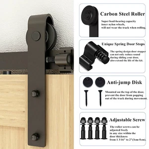 CCJH 5-20 PIEDI Kit Hardware Porta Fienile Scorrevole Armadio Traccia per Porta Singola in Legno - Foto 1 di 262