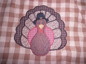 TURKEY Guest or KITCHEN TOWEL Applique Handmade Hand Made Crafted - Picture 1 of 3