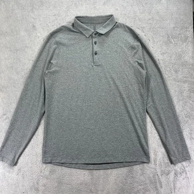 Рубашка поло Lululemon Evolution мужская большая вересково-зеленая длинная slv пот впитывающая - Изображение 1 из 4