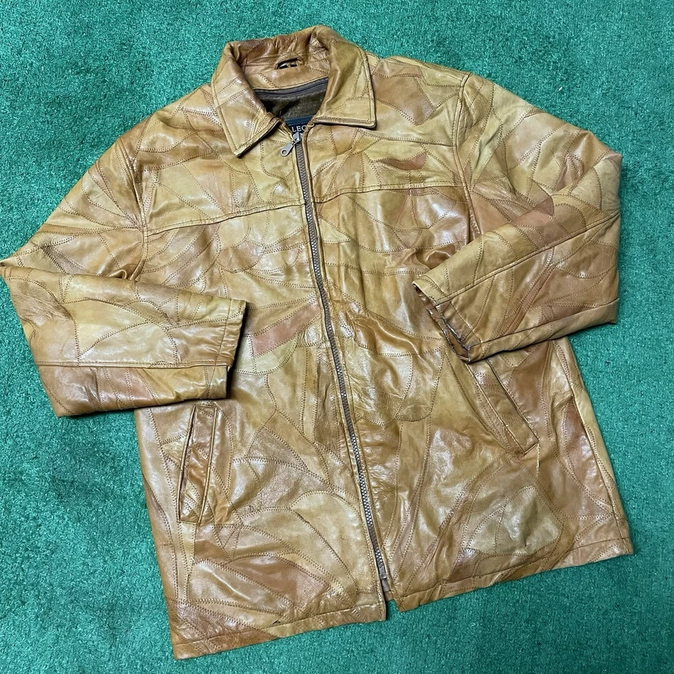 Chaqueta de cuero marrón vintage Y2K años 90 Legacy Patch Work talla: XXL Foto 1 de 4