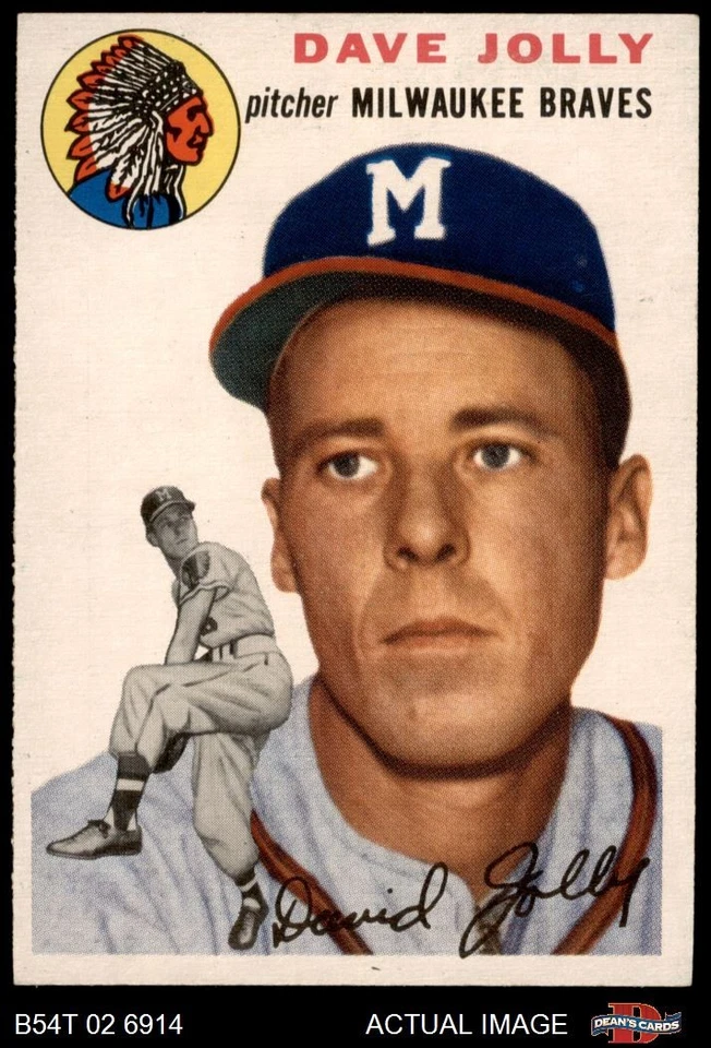 1954 Topps #188 Dave Jolly Braves 6 - EX/MT - Image 1 of 1