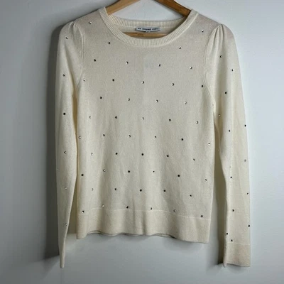 Suéter Cuello Redondo The Cashmere Project Blanco Crema 100% Cachemira Tono Joya Talla S Foto 1 de 4