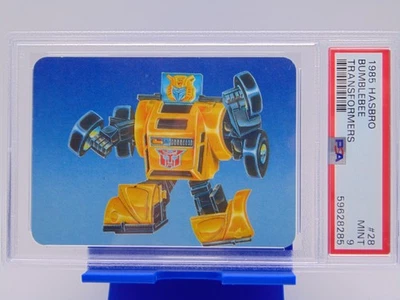 1985 Hasbro Transformers Card Series 1 #28 Bumblebee Autobot PSA Graded MINT 9 - Image 1 of 3