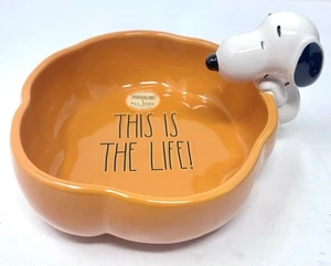 Rae Dunn x Peanuts Snoopy ‘This is The Life’ Pumpkin Bowl Halloween Thanksgiving - Picture 1 of 9