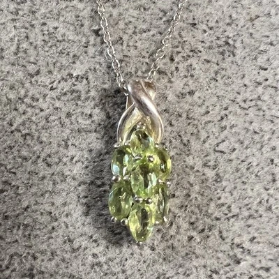 Harold Trujillo Oval Peridot Sterling Silver Cluster Pendant With Necklace - Image 1 of 4