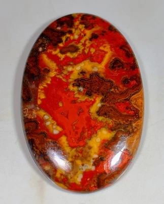 Piedra preciosa cabujón ovalado de ágata costura roja diseñador natural 85 quilates 7x30X46 mm HX 10 Foto 1 de 4