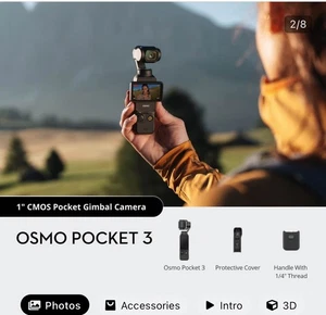 Neu versiegelt DJI Osmo Pocket 3 1 Zoll CMOS Pocket Gimbal Kamera 4K 120fps  - Bild 1 von 4