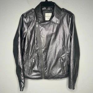 Chaqueta de motociclista vegana Bagatelle Collection para mujer de cuero sintético metálico talla M - Imagen 1 de 13