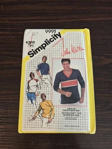 Simplicity Pattern #9993, Men's Shirt Size 42 VTG 1981 John Weitz, Stretch Knits - Picture 1 of 3