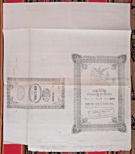 MEXICO 3% bond Ps 1000 Deuda Nacional 1851 Se E, probab debts paying to England - Picture 1 of 7