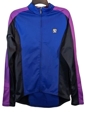 Pearl Izumi Cycling Jacket Women’s Sz M Blue Color Block Technical Wear Zip Up  - Image 1 of 4