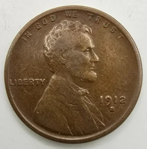 1912 S Lincoln Wheat Cent Woody VF Wood Grain Penny Improper Alloy Mix Error - Picture 1 of 6