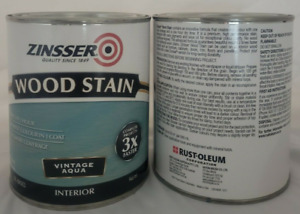 (Pack of 2) Zinsser Wood Stain - Vintage Aqua - 0il-Based - 946mL Dries in 1 Hr