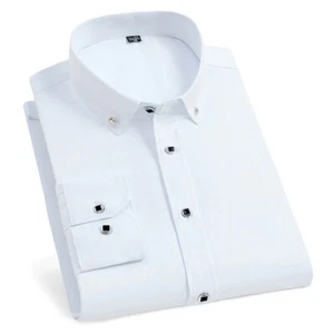 Mens Dress Shirts Clothes Formal Long Sleeves Business Work Casual Shirts Tops - Picture 1 of 21