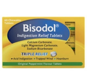 Bisodol Indigestion Relief Rapid Triple Action Heartburn & Wind x 60 Tabs X 6 Pk - Picture 1 of 4