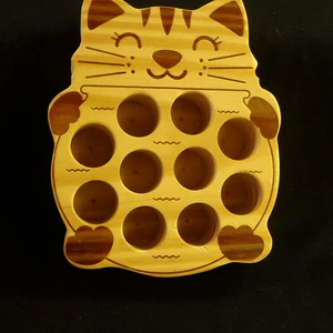 Porta golosinas de madera para gatos, 6" de diámetro. - Imagen 1 de 2