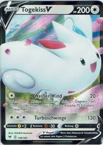 Pokemon Karte Schwert&Schild Farbenschock 140/185 Togekiss V deutsch - Bild 1 von 1