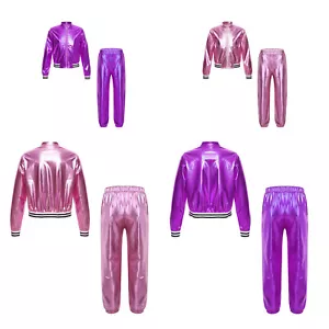 Niños Niñas Traje Deportivo Cuello Soporte Ropa Deportiva Entrenamiento Sudadera Atlético - Imagen 1 de 32