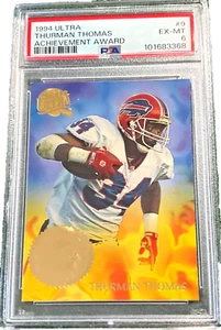 1994 ULTRA ACHIEVEMENT AWARD 9 THURMAN THOMAS PSA 6 W/BONUS BILLS HOF - Picture 1 of 3