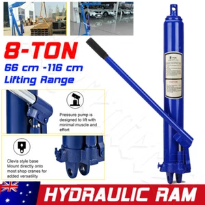 8 Ton Hydraulic Long Ram Jack Lift Jacking Shop Crane Engine Hoist Lifting New - Picture 1 of 13