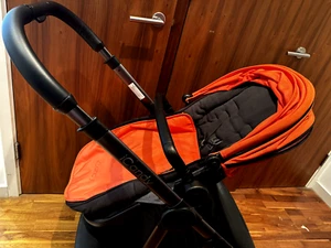 icandy orange double pram, great condition, with icandy footmuff & raincover - Picture 1 of 5