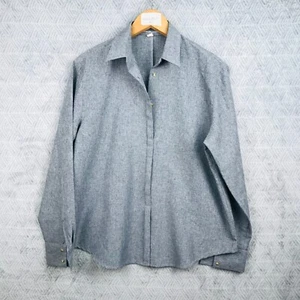 Mikava Chemise Blouse Femme 2 Gris Chemise Classique Manches Longues Boutonnée - Imagen 1 de 7