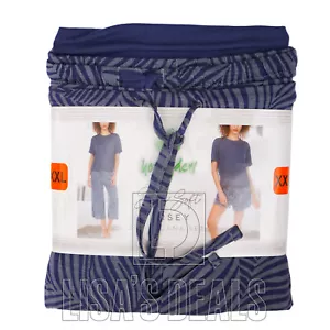 New Honeydew Women's 3 Piece Pajama Set Super Soft Jersey Navy Coral XXL - Picture 1 of 8