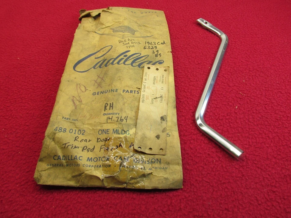 NOS 63 CADILLAC SERIE 62 K-N-D PARK AVENUE MOLDURA INTERIOR PUERTA CROMADA Foto 1 de 4