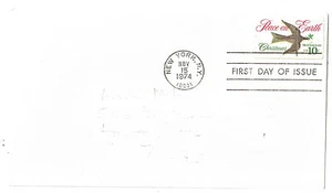 US First Day Cover - November 15, 1974 - Peace on Earth Christmas 10 cent stamp - Picture 1 of 1
