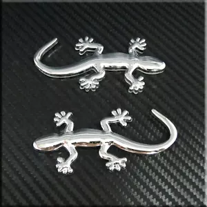 Juego de 2 pegatinas de insignia de motocicleta cromadas ABS de 3"" para emblema de coche Gecko Gecco - Imagen 1 de 1