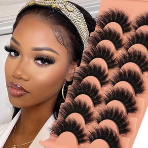Mink Lashes Fluffy False Eyelashes 18mm Dramatic Faux Mink Eyelashes Natural Loo - Picture 1 of 7