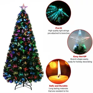 Albero di Natale preilluminato fibra ottica che cambia colore luci LED di Natale regalo stella - Foto 1 di 12