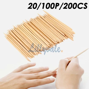 Orange Sticks Nail Art Wood Cuticle Remover Pedicure Manicure Tool Pusher 20/100 - Picture 1 of 10