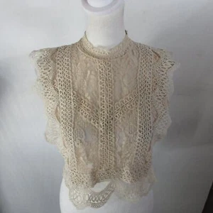 Chicwish Women's Sheer Lace Top in Beige Size Medium - Picture 1 of 9