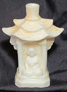 Bottiglia profumo pagoda figurativa vetro bianco miniatura vintage made in Germany - Foto 1 di 9