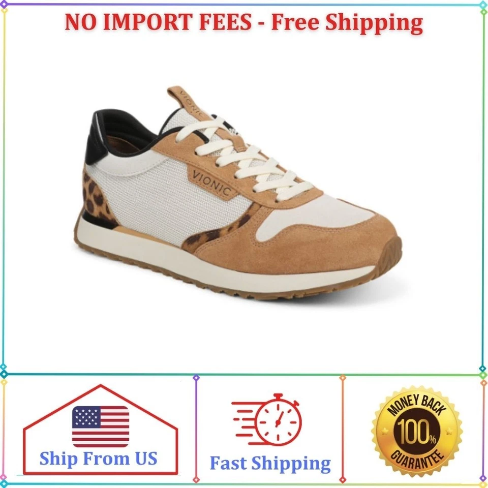 Zapatilla deportiva para mujer Vionic Monarch marfil/leopardo Foto 1 de 4