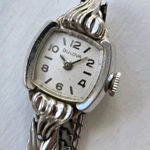 Reloj Pulsera Vintage BULOVA Para Mujer Tono Plateado 10K RGP Cuerda Manual - Imagen 1 de 11