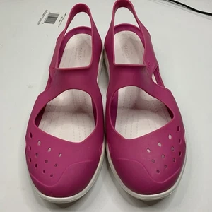 Sandali Crocs donna 9 Swiftwater Wave slingback rosa bianco casual estivi spiaggia - Foto 1 di 6