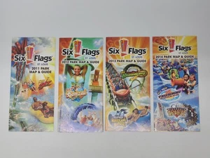 Lot Of 4 2011 2012 2013 2014 Six Flags St. Louis Over Mid America Park Maps - Picture 1 of 17