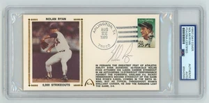 Nolan Ryan Signed First Day Cover Cache 5000th Strikeout K 8/22/89 PSA Auth Auto - Picture 1 of 1