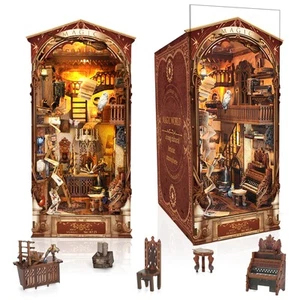 DIY Book Nook Kit,New DIY Dollhouse Booknook Bookshelf Insert Decor,3D Wooden... - Picture 1 of 6