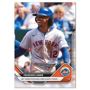 2025 TOPPS NOW #418 FRANCISCO LINDOR - 200TH CAREER STOLEN BASE - Picture 1 of 2