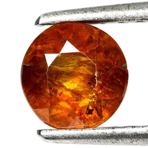 1.54 Ct Beautiful Perfect Round 6.6 MM Greenish Orange Spain Natural Sphalerite - Bild 1 von 4