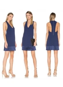 Alice + Olivia Daralee Paneled Racerback Trapez Dress Indigo Blue Size S/P - Bild 1 von 17