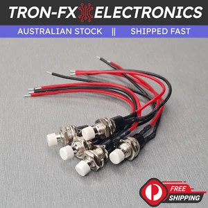 5PCS White Pre Wired PBS-110 6mm Push Button Switch Momentary 10CM 22AWG ON/OFF - Picture 1 of 9