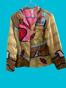 80s Grandma Core Jacket Spirit By Sandy Spartan Artistic Light weight Coat Vtg - Picture 1 of 9