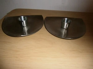 Vintage pair of 'Prices 18/8 S.steel' candle holders. Triangular. (E10) - Picture 1 of 7