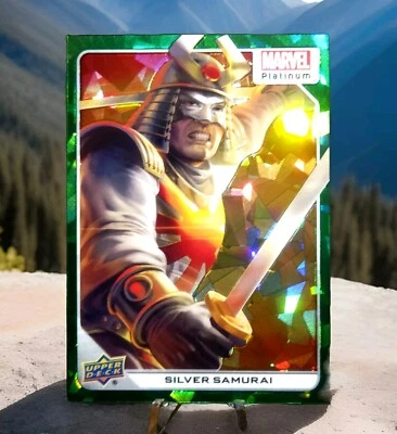 2023 Upper Deck Marvel Platinum Green Crackle /99 ~ SILVER SAMURAI Parallel Card - Image 1 of 4